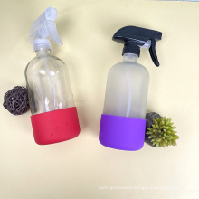 Customized 16oz Household Glass Sprayer Bottle With Non-Slip Silicone Sleeve For Kitchen Cleaning